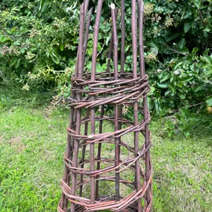 Set of 2 Rustic Willow Garden Obelisks (1.2m)