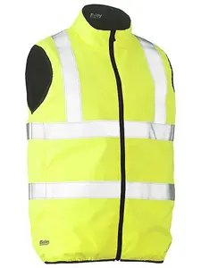 TAPED HI VIS REVERSIBLE PUFFER VEST YELLOW XS