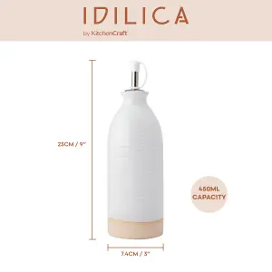 KitchenCraft Idilica Oil and Vinegar Bottles, Set of 2, Cream, 450ml