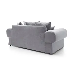 Verona Collection 3 Seater in Light Grey Crushed Chenille