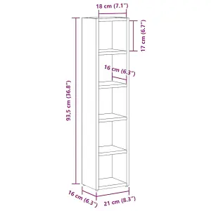 vidaXL CD Cabinets 2 pcs White 21x16x93.5 cm Engineered Wood