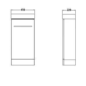 Bathroom Floor Standing Cloakroom Vanity Unit with Basin 400mm Wide - Silver Oak  - Brassware Not Included