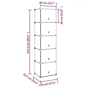 Berkfield Shoe Rack Transparent 44x31.5x153.5 cm PP