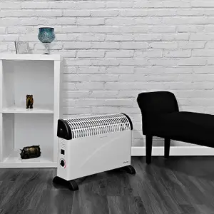 Schallen 2000W Electric Convector Radiator Heater with 3 Heat Settings - White