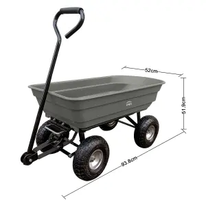 simpa Multi-Purpose Grey All Terrain Tipping Barrow Cart with Pneumatic Tyres