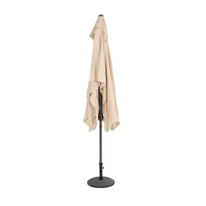 Charles Bentley 3m x 2m Rectangular Outdoor Garden Parasol Umbrella - Beige