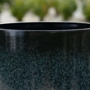 Primrose Tall Round Outdoor Patio Planter in Dark Green 53cm