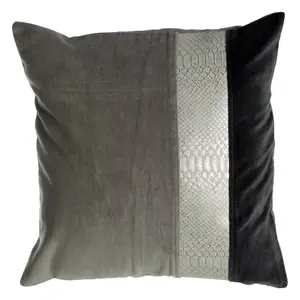 Premier Housewares Grey and Black Cushion