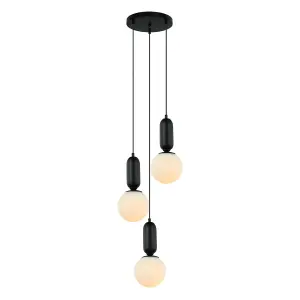 Luminosa Aldeva Modern 3 Light Cluster Pendant Ceiling Light, E27