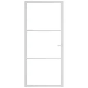 Berkfield Interior Door 93x201.5 cm White ESG Glass and Aluminium