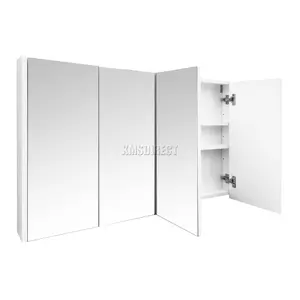 WestWood Wall Mount Mirror Bathroom Cabinet Unit Storage Cupboard White