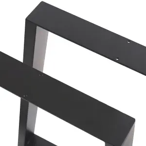 2 Pcs Black Furniture Legs Trapezoidal Metal Table Legs for Home DIY W 29.5 x H 40 cm