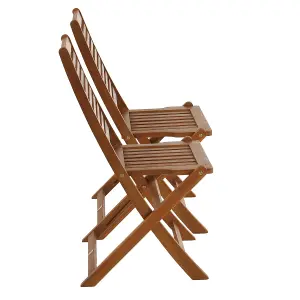 Charles Bentley FSC Acacia Wood Pair of Outdoor Foldable Chairs