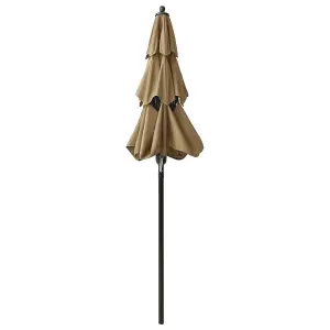 Berkfield 3-Tier Parasol with Aluminium Pole Taupe 2 m