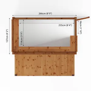 Mercia 9x4 ft with Single door Pent Wooden Garden bar