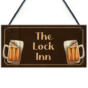 The Lock Inn HOME BAR Sign Lockdown Sign Man Cave Shed Plaque Gift