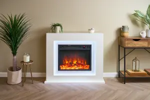 Sureflame Salisbury Electric Fireplace Suite in Pure White, 32 Inch