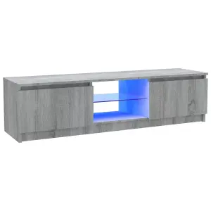 Berkfield TV Cabinet with LED Lights Grey Sonoma 120x30x35.5 cm