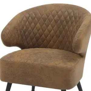 Faux Leather Suede Brown Guistina Accent Chair