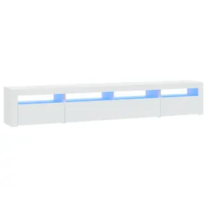 Berkfield TV Cabinet with LED Lights White 240x35x40 cm