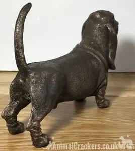 Basset Hound figurine in solid cold cast bronze, dog lover home decoration