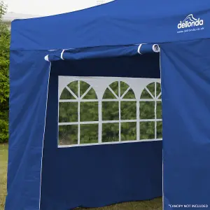 Dellonda Premium Side Walls Doors Windows For Gazebo Marquee Fits 2 x 2m - Blue