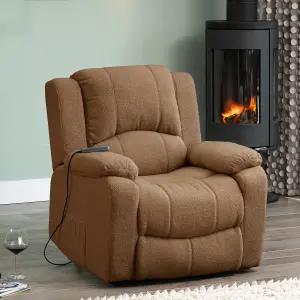 Ellington Electric Lift Assist Recliner with Massage and Heat - Brown