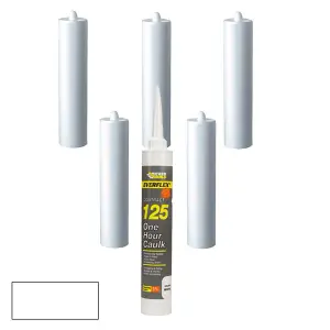 Everbuild Everflex 125 One Hour Decorators Caulk White C3 Size Pack of 6