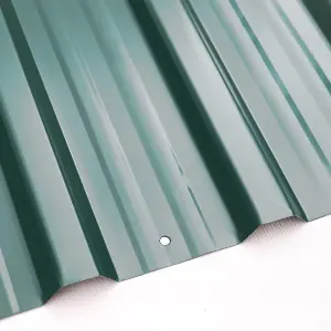 12 pcs Dark Green Steel Corrugated Roofing Sheet Roof Cover for Garden Shed L 129 cm x W 45 cm x T 0.27 mm