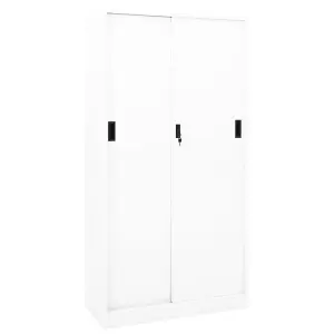 Berkfield Office Cabinet with Sliding Door White 90x40x180 cm Steel