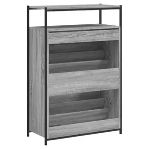 Shoe Cabinet Grey Sonoma 75x34x112 Engineered Wood