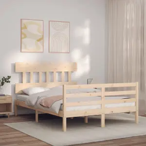 Berkfield Bed Frame with Headboard 120x200 cm Solid Wood