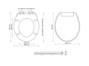 Cooke & Lewis Genoa Grey Standard Soft close Toilet seat