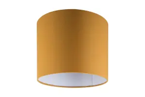 GoodHome Kpezin Mustard yellow Fabric dyed Light shade (D)20cm