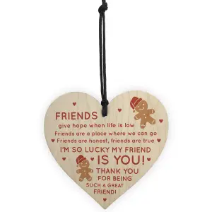 Red Ocean Best Friend Gift Poem Heart Sign Christmas Decoration Friend Gifts BFF Friendship Gifts For Him Her