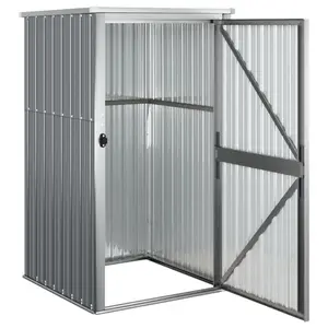 Aliaksej  Garden Tool Shed Grey 88x89x161 cm Galvanised Steel