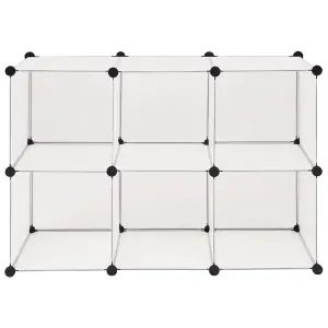 Storage Cube Organiser with 6 Compartments White