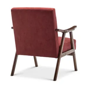 Fabric Cotton Burgundy Selma Accent Chair