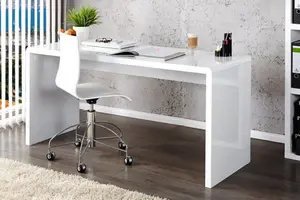 Furniturebox UK Enzo White High Gloss Computer Office Desk