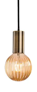 Luminosa Hudson 1 Light Ceiling Pendant Antique Brass, E27