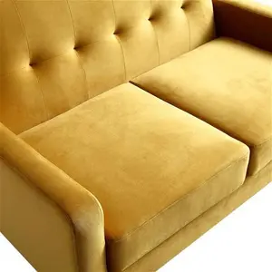 Clarence 2-Seater Sofa In Mustard Yellow Velvet - Daals - Sofas