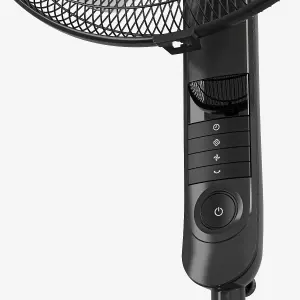 Pro Breeze 16" Pedestal Fan with 4 Fan Modes and Remote Control - Black