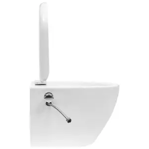 Berkfield Wall Hung Rimless Toilet with Bidet Function Ceramic White