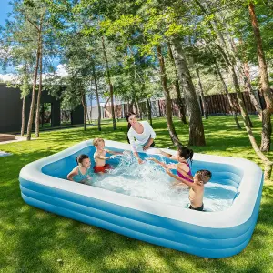 Bestway Rectangular Inflatable Swimming Pool Family Garden Paddling Pool for Summer Fun Large