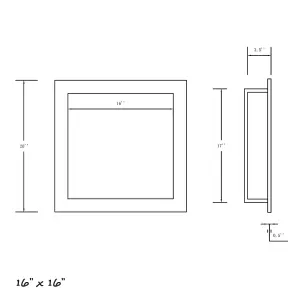 Thermopanel Tileable Shower Niche with Flange - 16 x 16 Inches