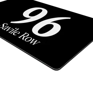 Personalised Aluminium House Plaque with Solar Light Customised with Your House Number and Street Name 160 x 280mm Black