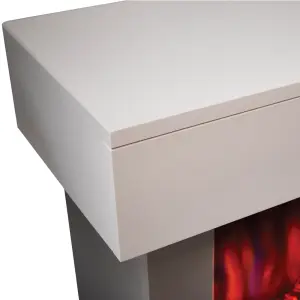 Suncrest Bourne White MDF & stainless steel Freestanding Electric fire suite