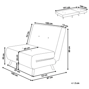 Sofa Bed FARRIS Light Grey Velvet