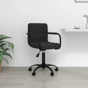 Berkfield Swivel Office Chair Black Velvet