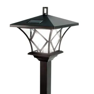 1.5m Tall Black Garden Lamp Post Lights - Solar Powered - Weatherproof - Rechargeable - Easy Assembly And Installation